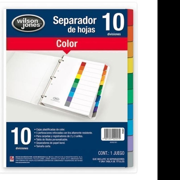 SEPARADOR SNUM. CTA. 10 DIV. WILSON JONES 2457 C.24